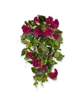 Geranio artificial colgante deluxe 70cm burgundy