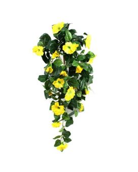 Planta artificial colgante Petunia deluxe 80cm - amarillo