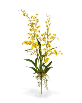 Ramo de orquídeas artificiales Oncidium deluxe 80 cm amarillo