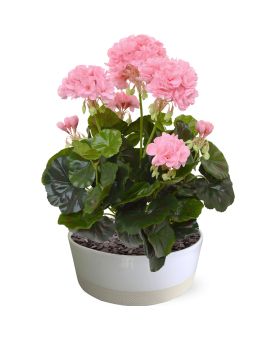 Geranio planta artificial 40cm - rosa