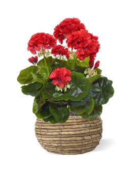 Geranio planta artificial 40cm - rojo