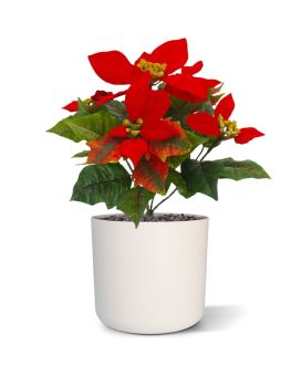 Poinsettia planta artificial 25cm - rojo