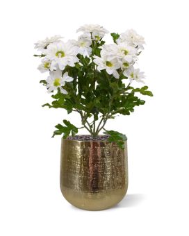 Chrysant kunstboeket 35 cm crème