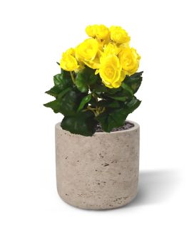 Ramo artificial Begonia 20 cm amarillo