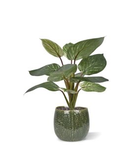 Planta artificial Philodendron Birkin 30cm en maceta