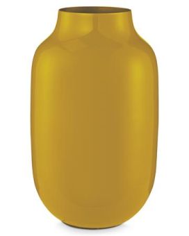 Pip Studio Jarrón Metal Ovalado Amarillo 30cm