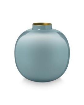 Pip Studio Jarrón Metal Azul Claro 23cm