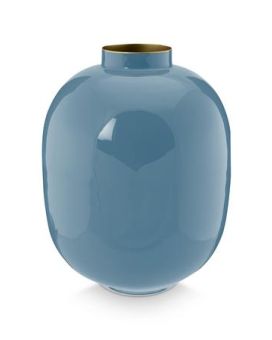 Pip Studio Jarrón Metal Azul 32cm