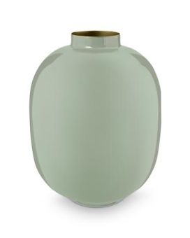Pip Studio Jarrón Metal Verde 32cm