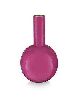 Pip Studio Jarrón Metal Pequeño Rosa Brillante 15x26cm