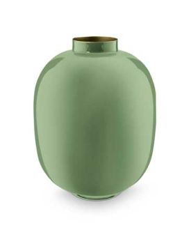 Pip Studio Jarrón Metal Verde Medio 32cm