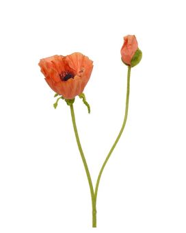 Amapola sedosa tallo flor 70 cm naranja