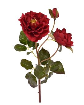 Art Rose Branch Ruffle 50 cm rojo