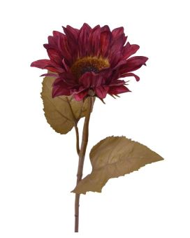 Girasol rama artificial M 65 cm burdeos