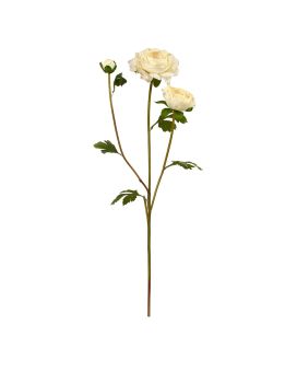 Ranúnculo artificial rama 60 cm crema