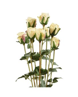 Ramo de rosas artificiales x8 70 cm crema