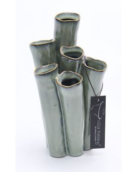 Jarrón New Juul porcelana 10x20cm oliva