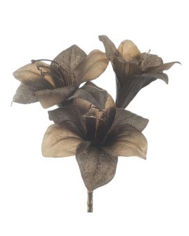 Amarilis Flor artificial 57cm Taupe