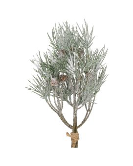 Ramo de ramas de Pinus artificial 33cm Nieve