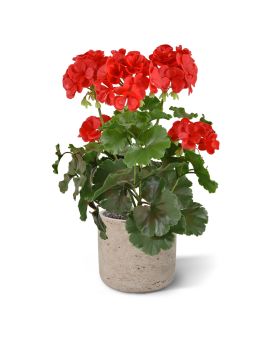 Geranio PL planta artificial 38cm - rojo - resistente a los rayos UV