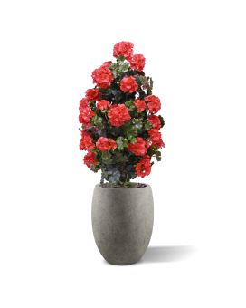 Geranio artificial pirámide 110cm planta UV rojo