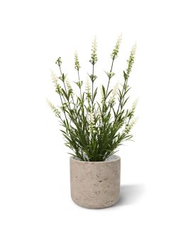 Lavanda planta artificial 50cm en maceta - blanco - resistente a los UV