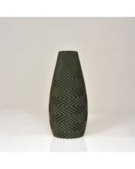 Felicia 3D vaas 18x8cm Groen Metallic