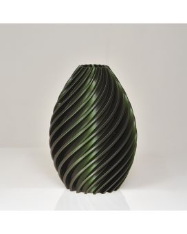 Heather 3D vaas 19x13cm Groen Metallic