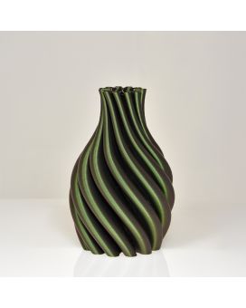 Jarrón Iris 3D 21x14cm Verde Metalizado