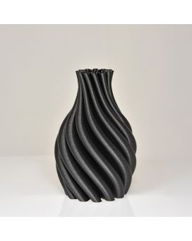 Iris 3D vaas 21x14cm Zwart Metallic