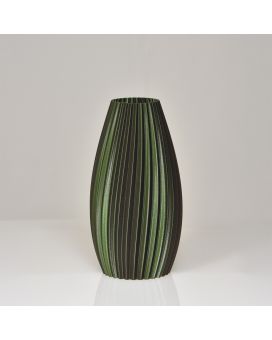 Jarrón Jasmin 3D 19x10cm Verde Metalizado