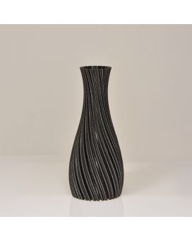 Kalmia 3D vaas 20x9cm Zwart Metallic