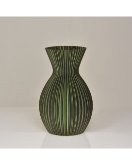 Lily 3D vaas 20x13cm Groen Metallic