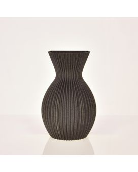 Lily 3D wandvaas 20x13x8cm Zwart Metallic