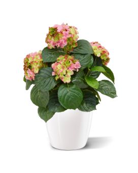 Hortensia deluxe planta artificial 45cm - rosa
