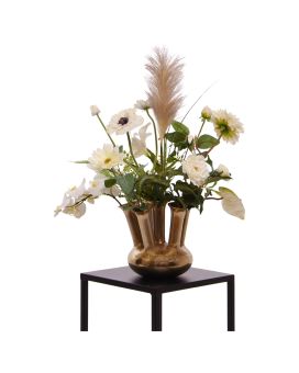 Ramo de Flores Artesanal Pearl Antwerpen -Blanco - Con florero