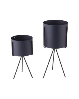 Plantenpot Set Pedestal – donkerblauw