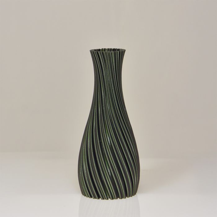 Kalmia 3D vaas 20x9cm Groen Metallic main product photo